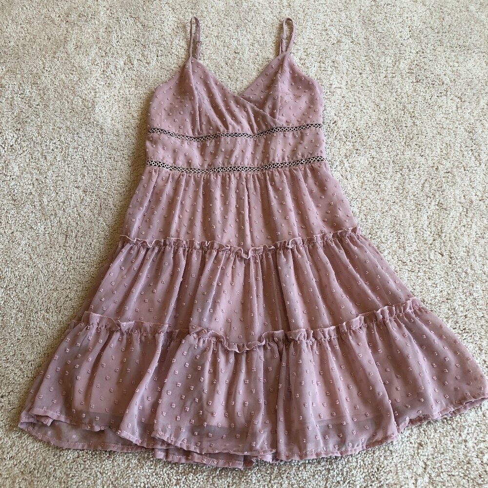 Altar'd State Baby Doll Sleeveless Adjustable Straps Pink Lined Sheer Mini Dress